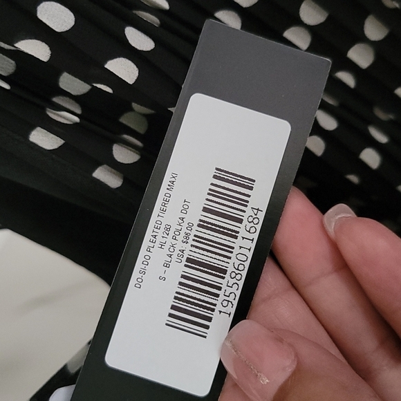 LULUS Pleated Tiered Dress In Black Polka Dot - Picture 8 of 11